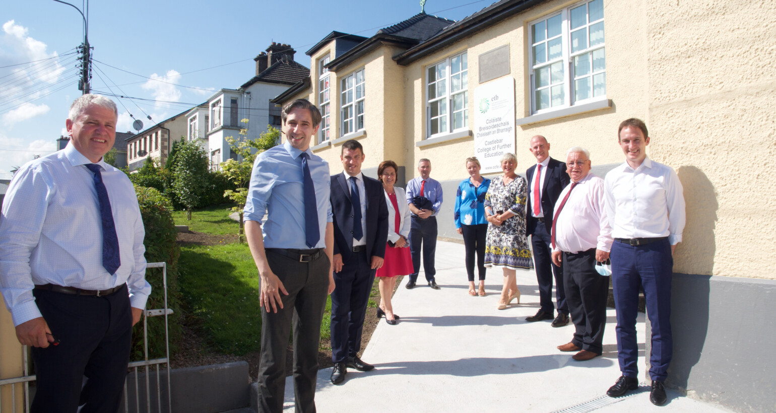 The Chief Executive of MSLETB welcomes Minister Harris to the Castlebar Campus of the newly established Mayo College of Further Education and Training.