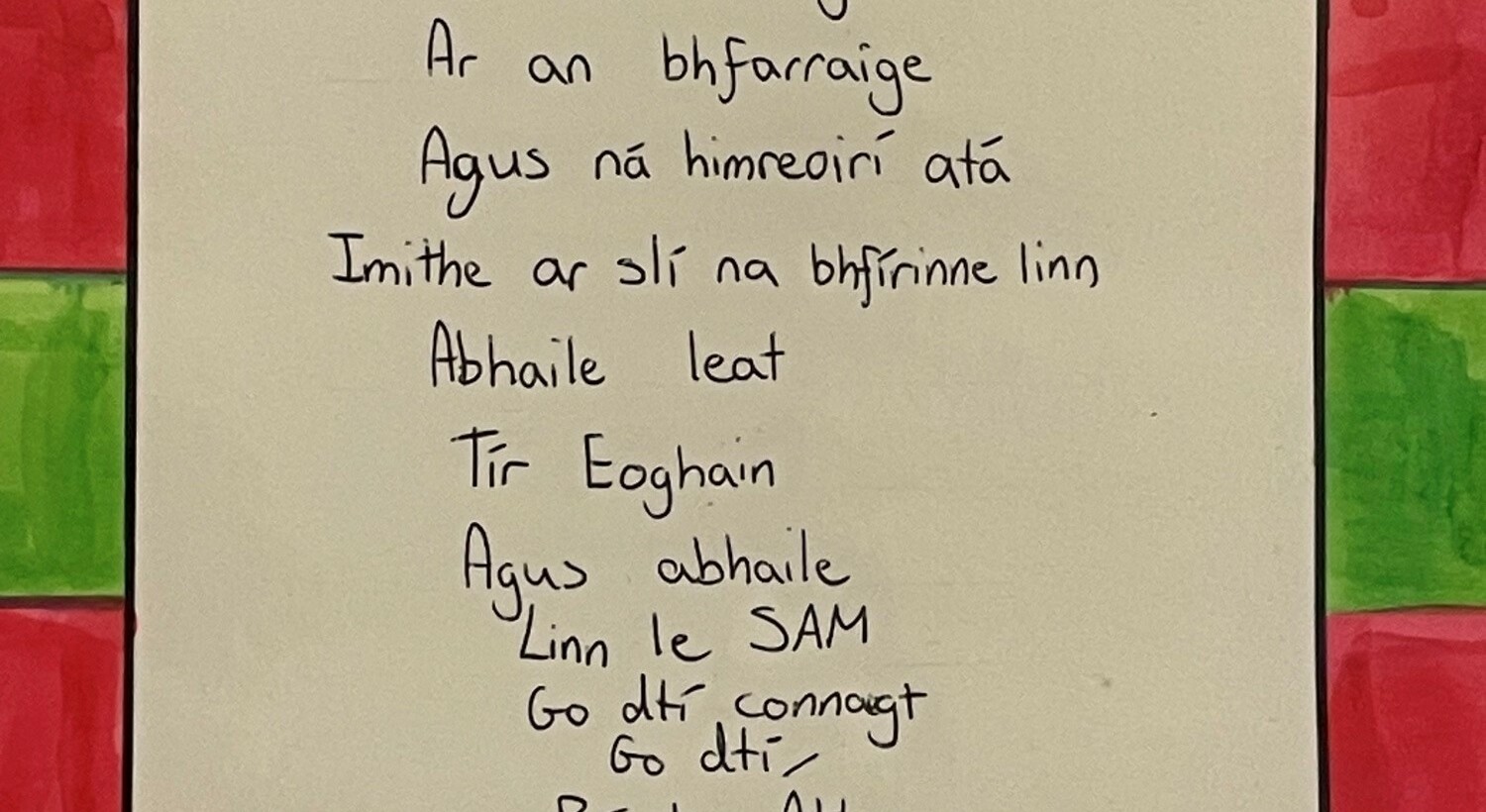 Mohill Students show their support for County Mayo in All Ireland Final